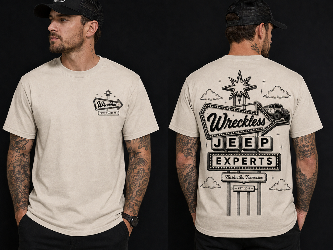 Wreckless Roadside Tee – Vintage Jeep 4x4 Shirt