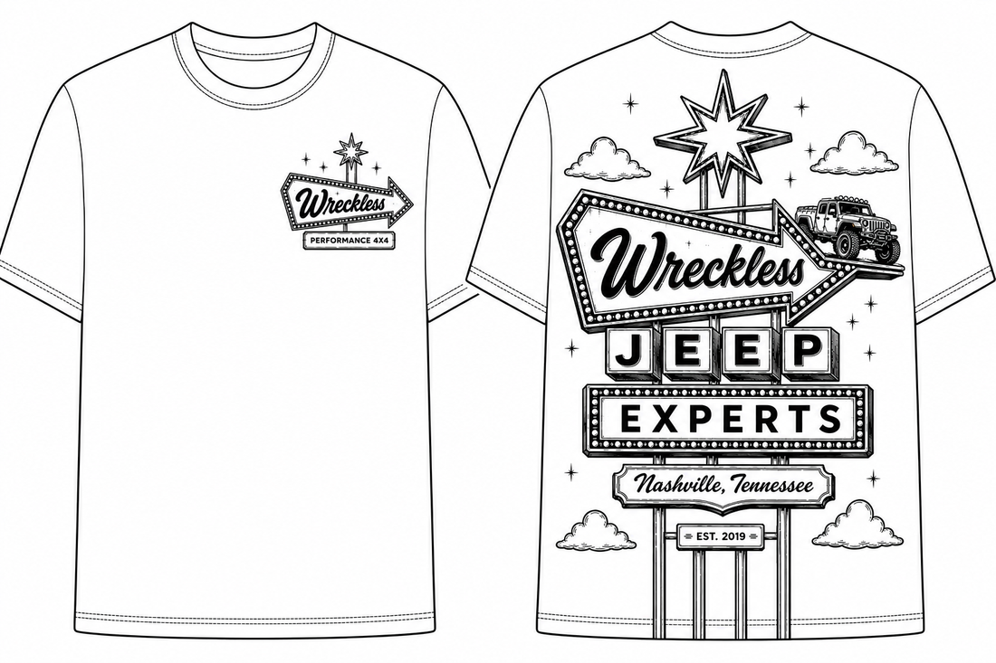 Wreckless Roadside Tee – Vintage Jeep 4x4 Shirt