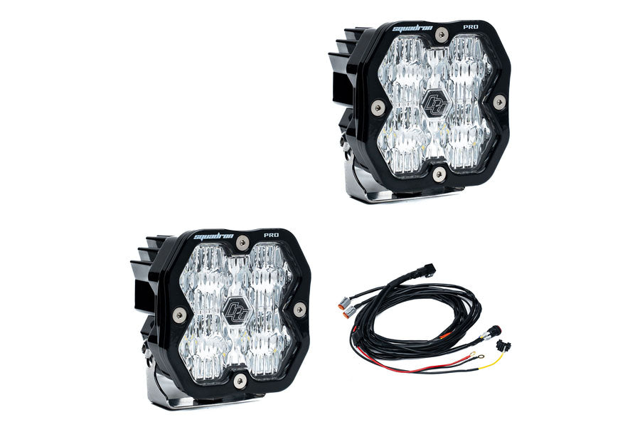 Baja Designs Squadron 2.0 Pro LED Auxiliary Light Wide Cornering, Clear - Pair