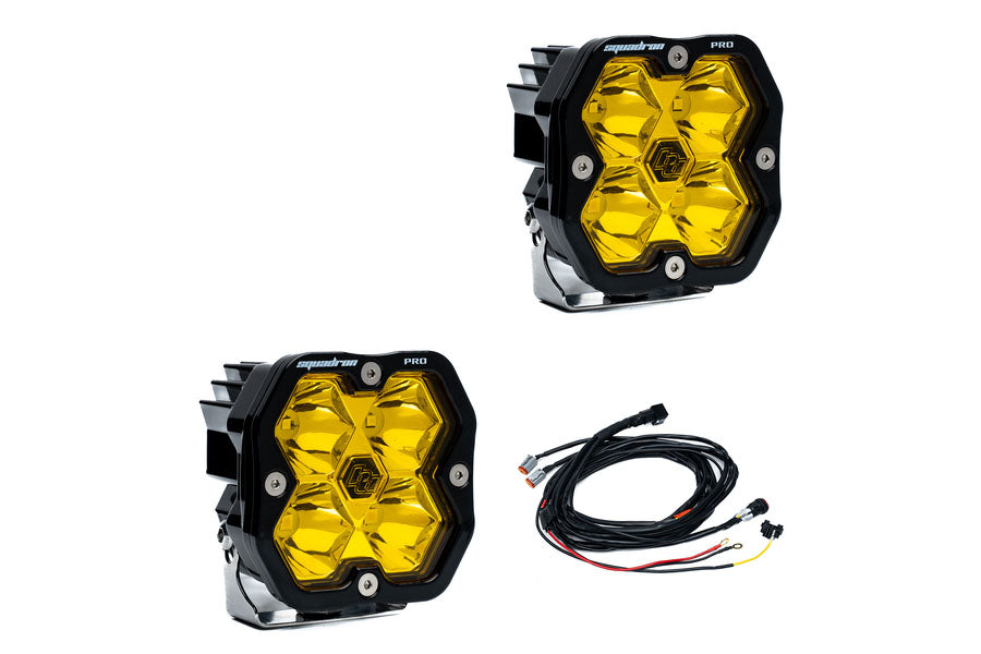 Baja Designs Squadron 2.0 Pro LED Auxiliary Light Spot, Baja Amber - Pair