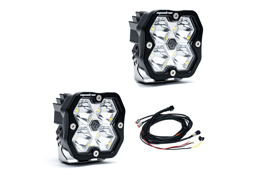 Baja Designs Squadron 2.0 Sport LED Auxiliary Light Spot, Clear - Pair