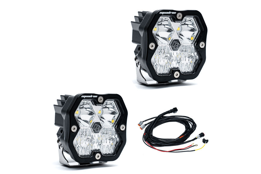 Baja Designs Squadron 2.0 Sport LED Auxiliary Light Driving/Combo, Clear - Pair