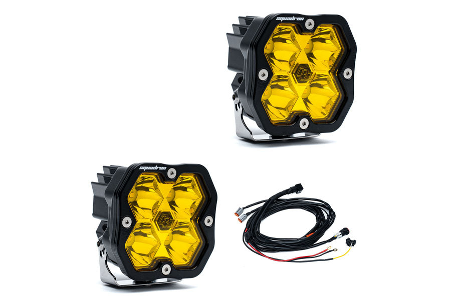 Baja Designs Squadron 2.0 Sport LED Auxiliary Light Spot, Baja Amber - Pair