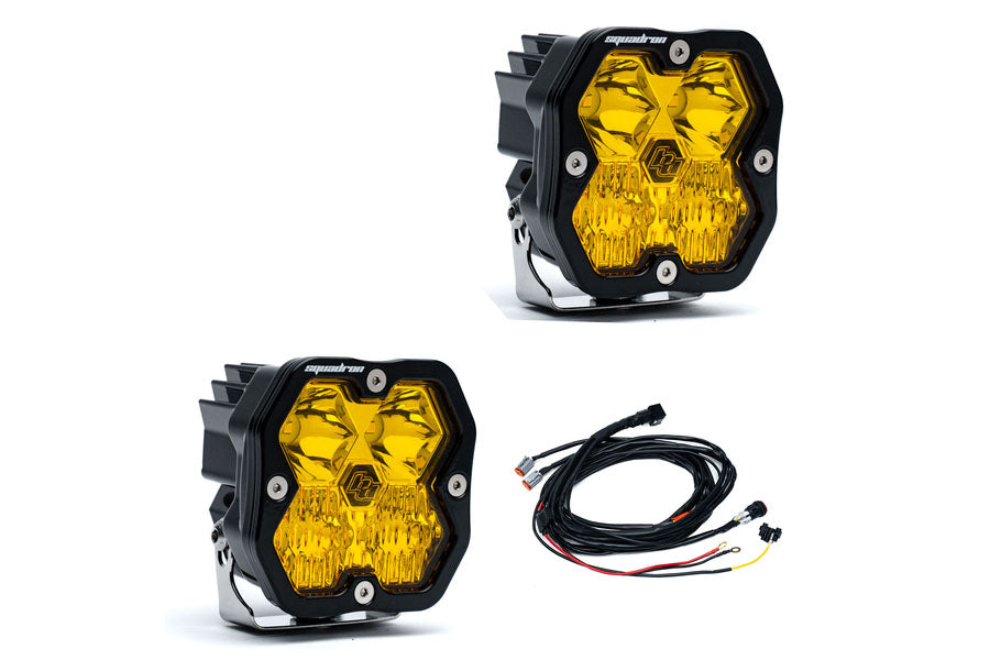Baja Designs Squadron 2.0 Sport LED Auxiliary Light Driving/Combo, Baja Amber - Pair