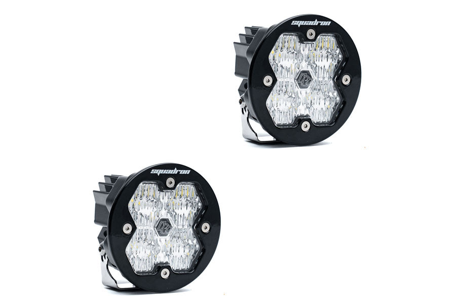 Baja Designs Squadron-R 2.0 Sport LED Auxiliary Light Pair Wide Cornering, Clear - No Harness