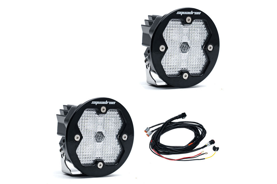 Baja Designs Squadron-R 2.0 Sport LED Auxiliary Light Work/Scene, Clear - Pair