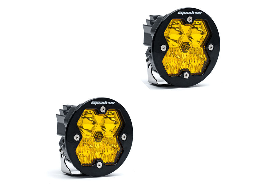 Baja Designs Squadron-R 2.0 Sport LED Auxiliary Light Pair Driving/Combo, Baja Amber - No Harness