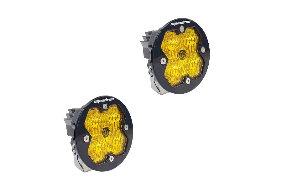 Baja Designs Squadron-R 2.0 Sport LED Auxiliary Light Pair Wide Cornering, Baja Amber - No Harness
