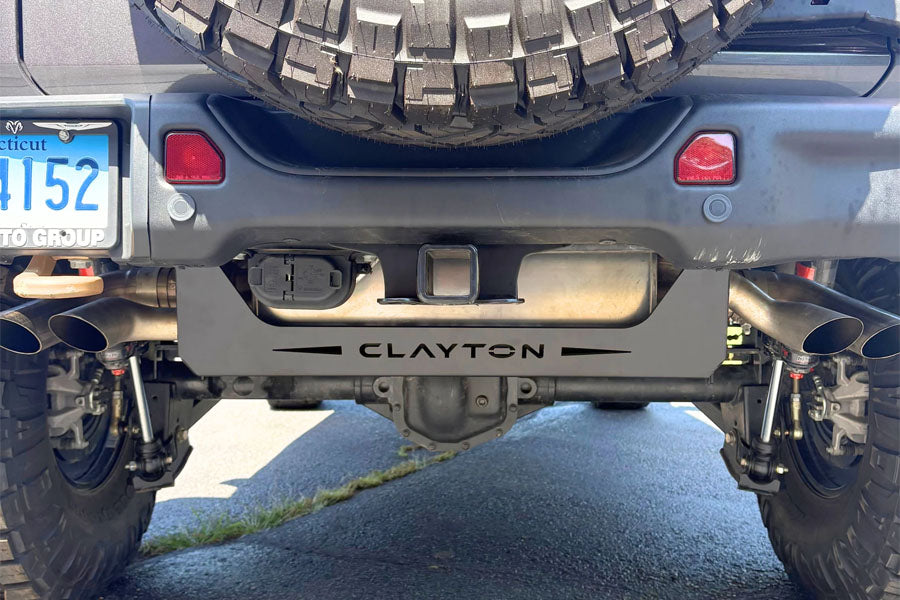 Clayton Off Road Muffler Skid Plate - Black Powder Coat