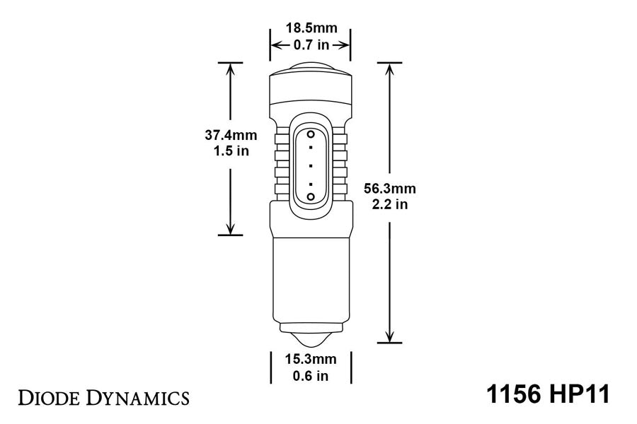 Diode Dynamics 1156 HP11 Tail Light LED Bulb - Red, Single