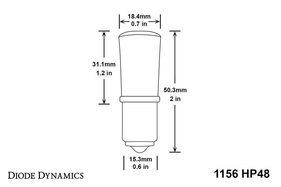 Diode Dynamics 1156 HP48 Turn Signal LED Bulb - Red, Single