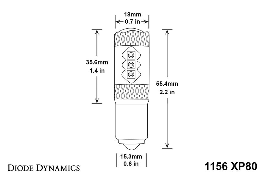 Diode Dynamics 1156 XP80 Turn Signal LED Bulb - Amber, Single