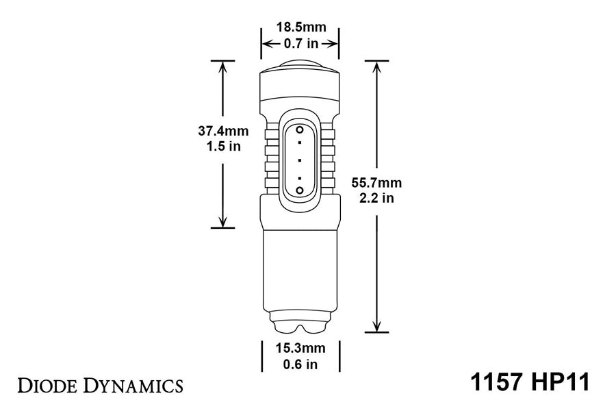 Diode Dynamics 1157 HP11 LED Bulb - Amber, Single