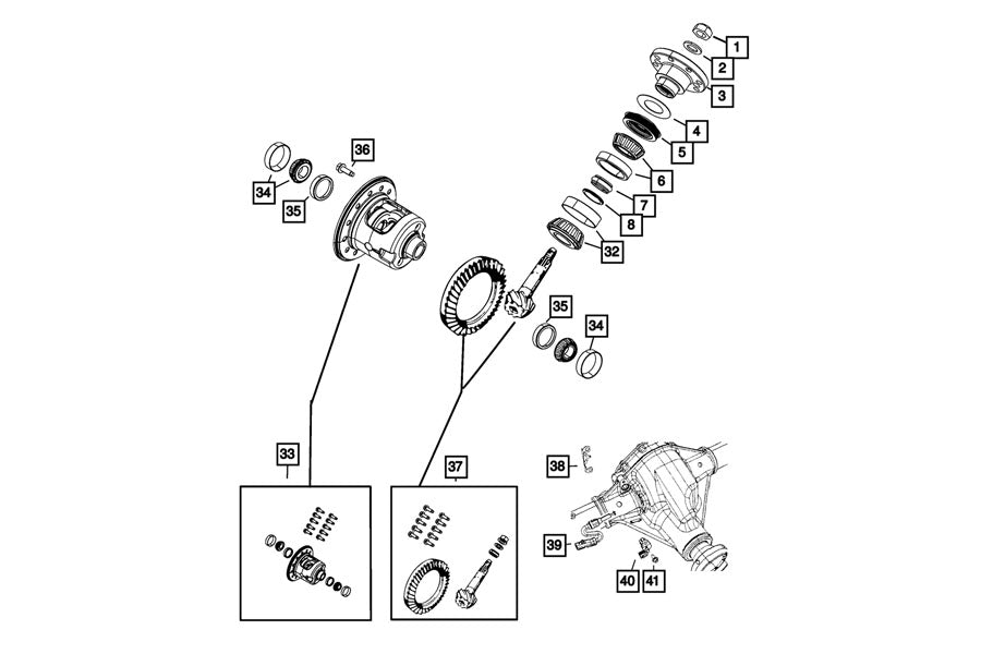 Mopar D44 Rear Tru-Lock Assembly