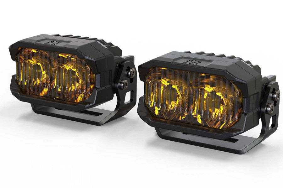 Morimoto 2Banger LED Pods, HXB Combo Beam, Pair, Yellow