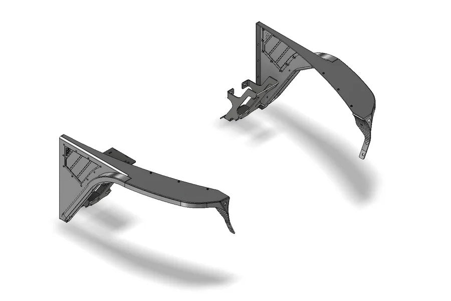 Motobilt Hatchet High Line Front Fenders 2in Flare - Bare