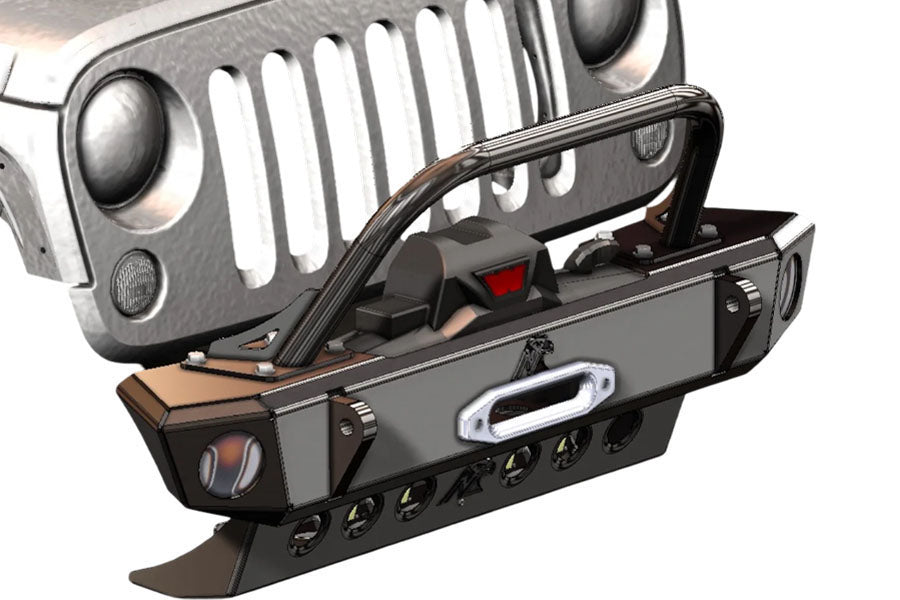 Next Venture Motorsports Steel Adventure Front Bumper & Lower Skid Plate w/ 7in Stinger - Bare