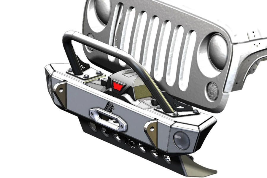 Next Venture Motorsports Aluminum Adventure Front Bumper & Lower Skid Plate w/ 7in Stinger - Bare