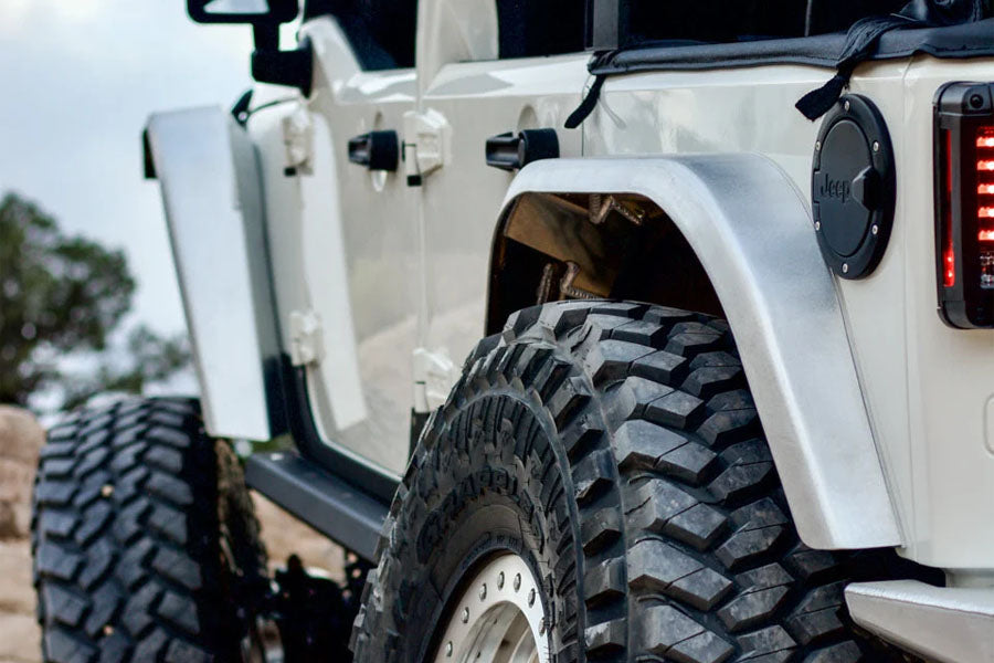 Next Venture Motorsports Aluminum High Line Rear Fender Flares Pair w/ Corner Armor - Bare