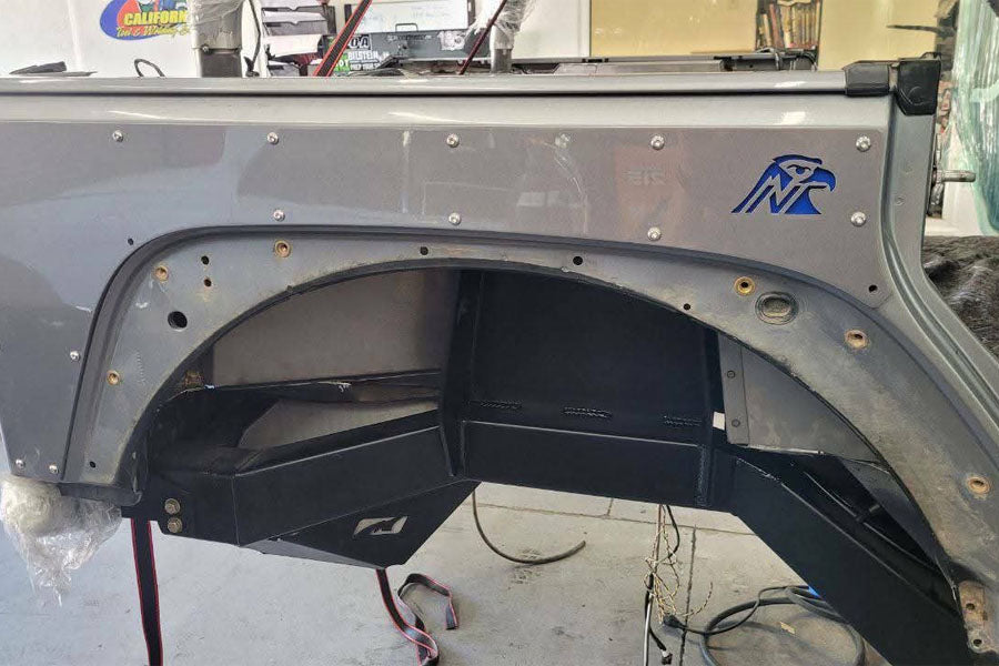 Next Venture Motorsports Rear Steel 'Blank' Full Corner Armor w/ Factory Fuel Door Cutout