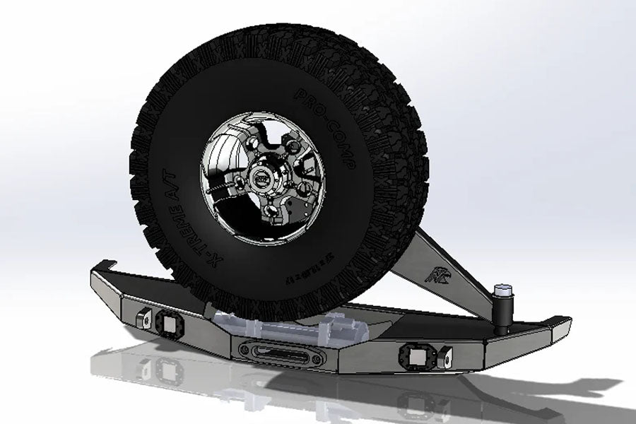 Next Venture Motorsports Scout Series Rear Winch Bumper w/ Tire Carrier - Bare