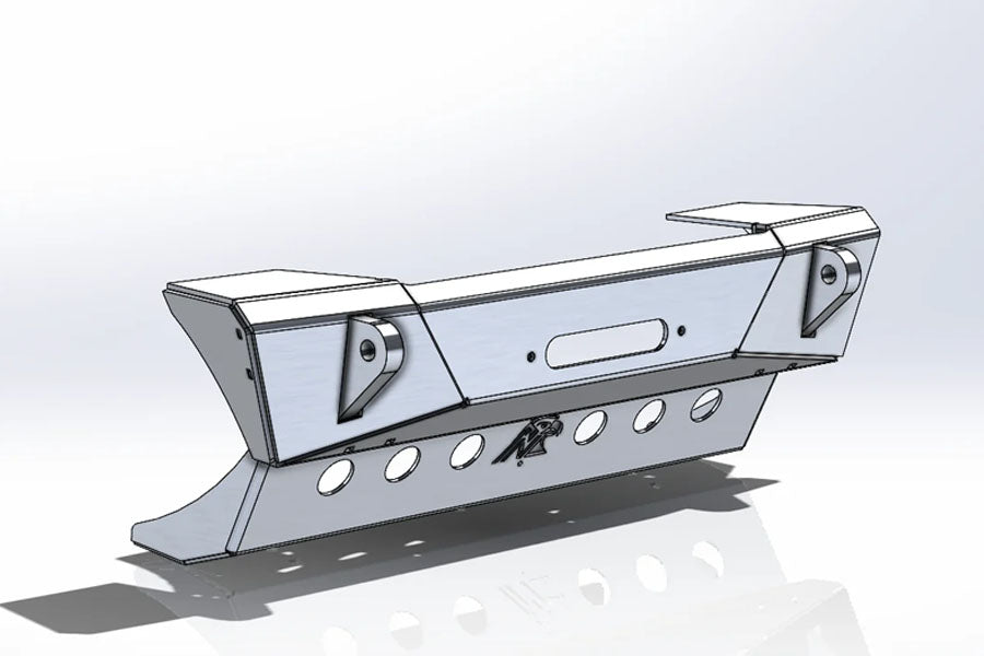 Next Venture Motorsports Featherweight Aluminum Front Stubby Bumper & Lower Skid Plate - Bare