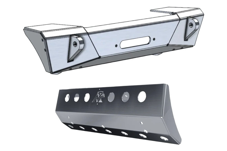 Next Venture Motorsports Featherweight Aluminum Front Stubby Bumper & Lower Skid Plate - Bare