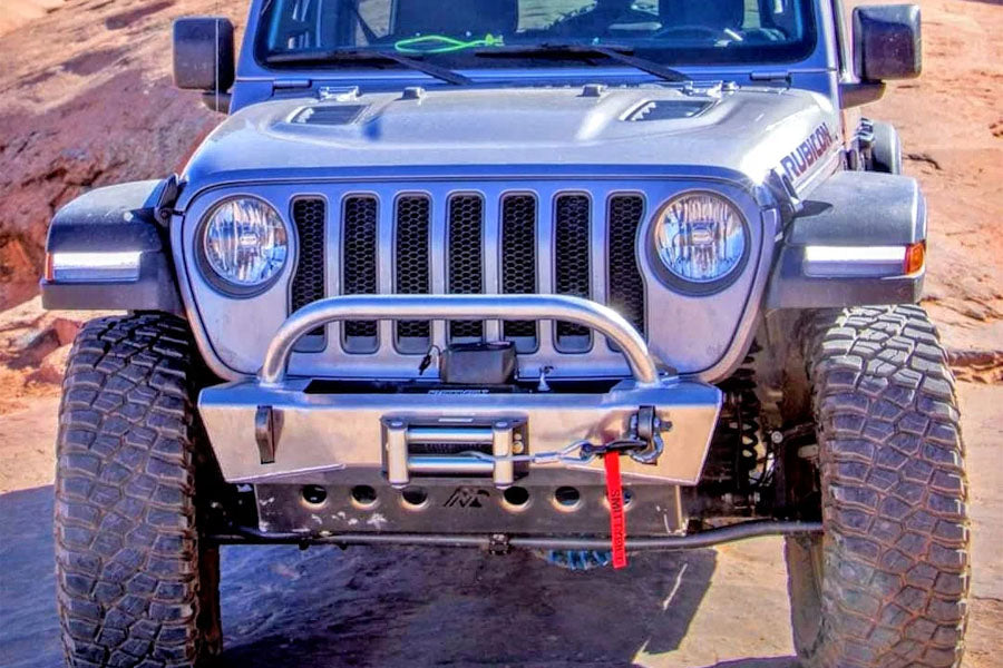 Next Venture Motorsports Featherweight Aluminum Front Stubby Bumper & Lower Skid Plate w/ Stinger - Bare