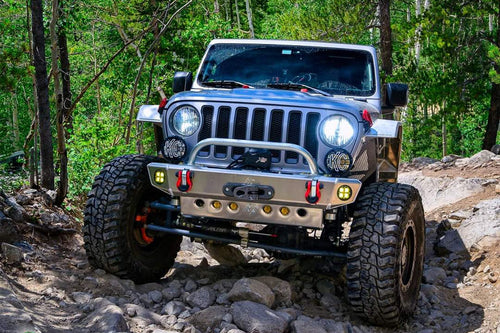 Next Venture Motorsports Aluminum Adventure Front Bumper & Lower Skid Plate + Light Mount - Bare