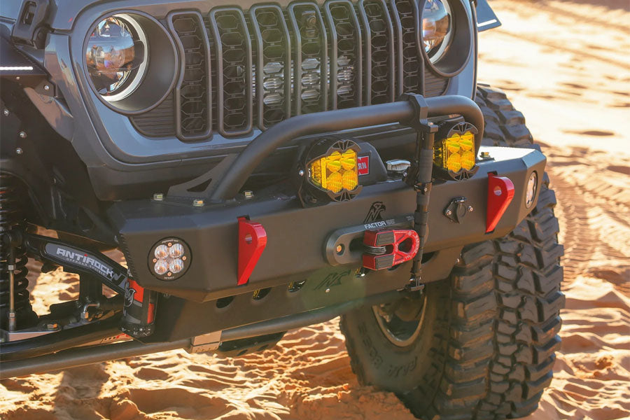 Next Venture Motorsports Aluminum Adventure Front Bumper & Lower Skid Plate + Light Mount - Bare