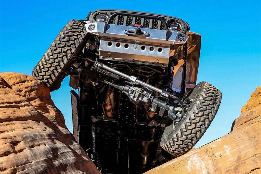 Next Venture Motorsports Aluminum Adventure Front Bumper & Lower Skid Plate + Light Mount - Bare