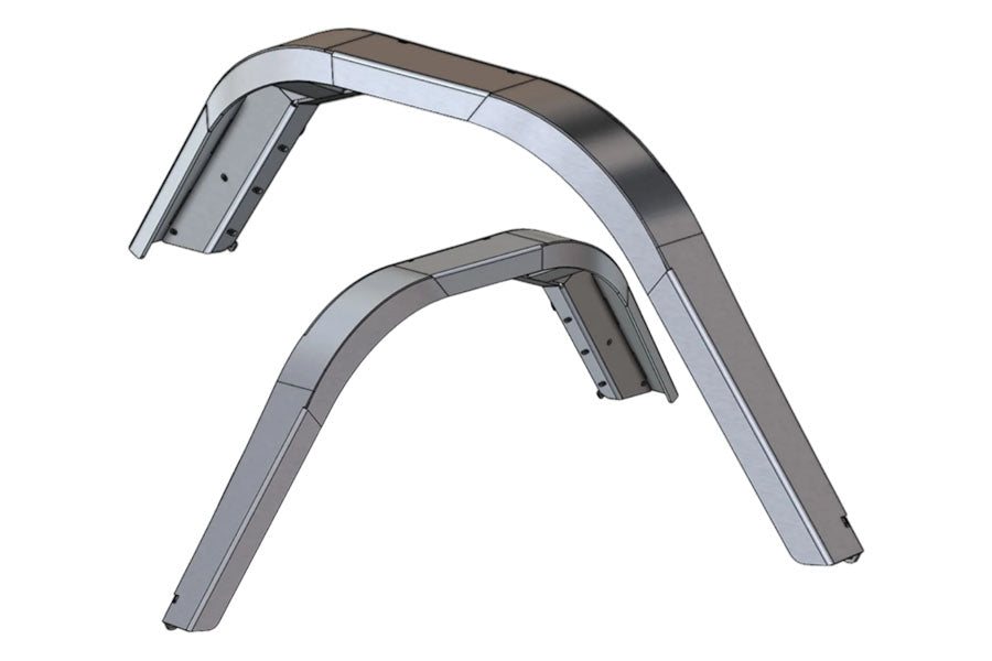 Next Venture Motorsports Rear Aluminum High Line Fender Flares, Mount w/ Corner Armor