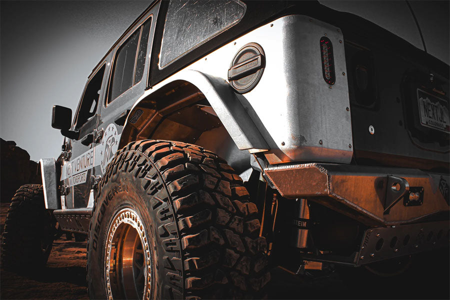 Next Venture Motorsports Rear Aluminum High Line Fender Flares, Mount w/ Corner Armor