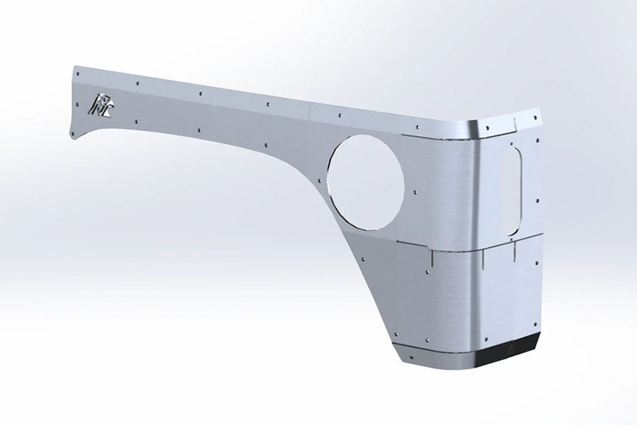 Next Venture Motorsports Rear Aluminum Corner Armor w/ 6in Oval LED Cutout