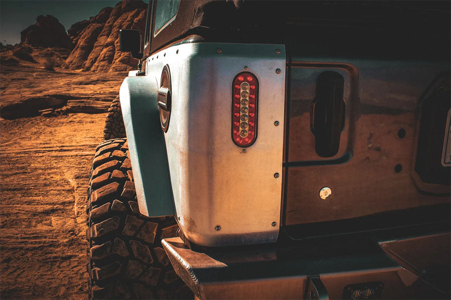 Next Venture Motorsports Rear Steel Corner Armor w/ 6in Oval LED Cutout