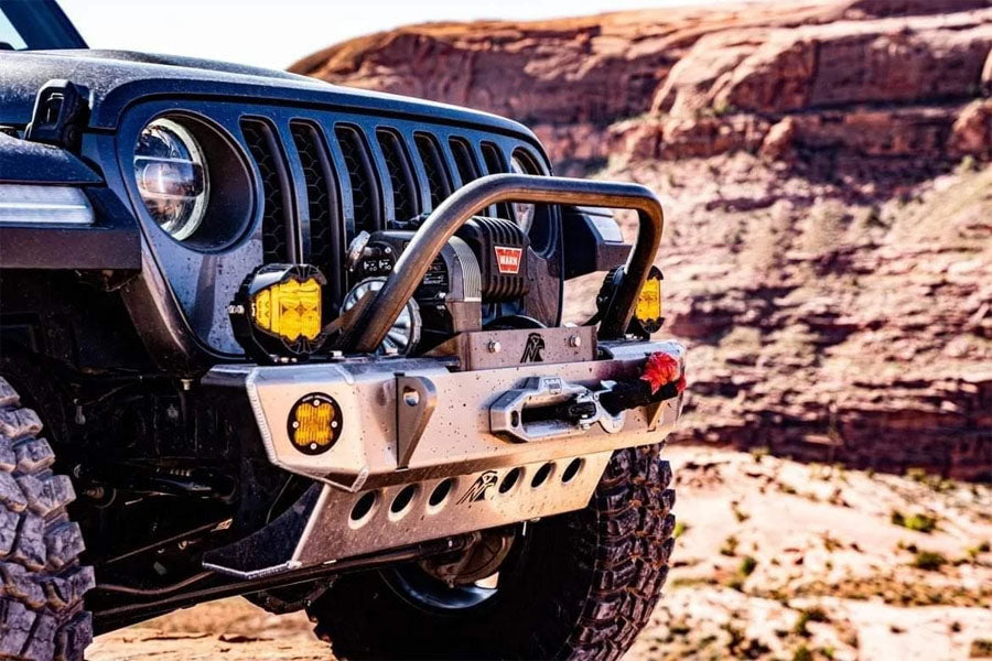 Next Venture Motorsports 8274 Aluminum Adventure Front Bumper & Lower Skid Plate w/ 11in Stinger - Bare