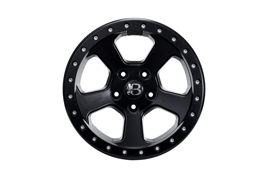 Bawarrion BON’Z 17x8.5 5x5 10mm Beadlock Wheel - Matte Black/Matte Black Ring w/ Chrome Logo