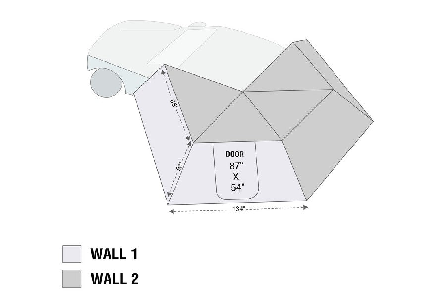 Overland Vehicle Systems Nomadic LT 270 Awning/Wall 1,2 and Mounting Brackets - Driverside