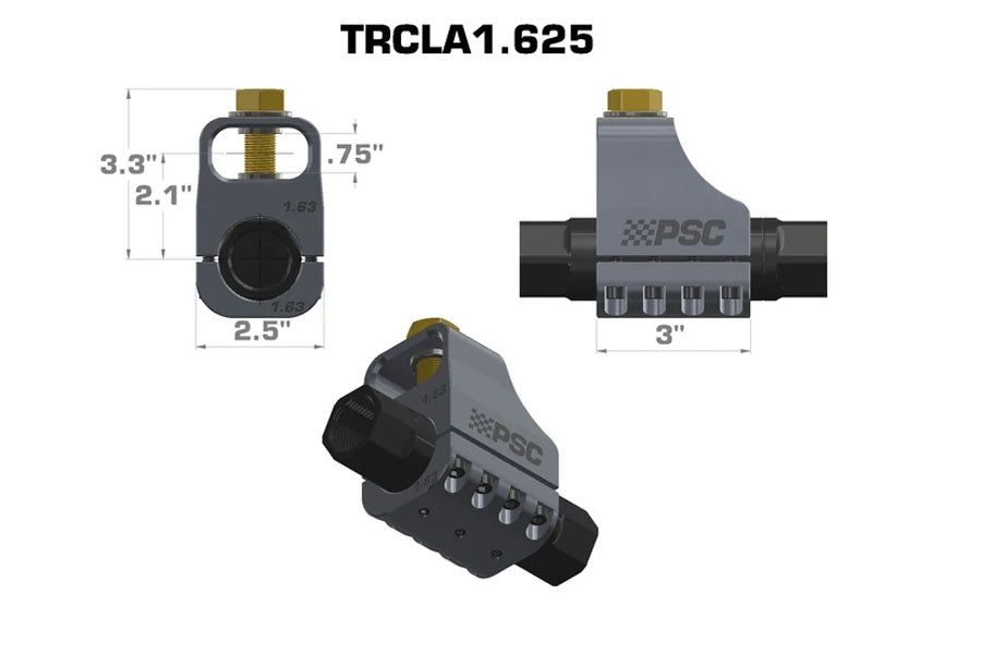 PSC Tie Rod Clamp, 1-5/8in - Double Shear Billet Aluminum