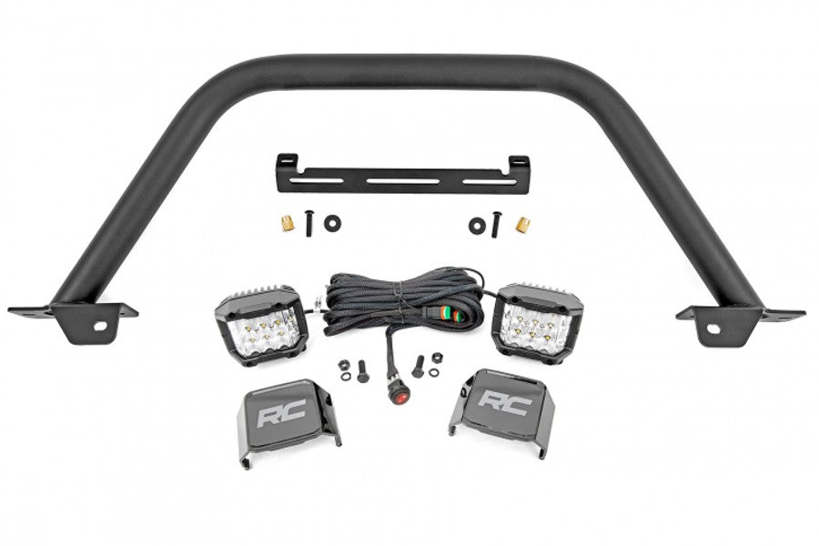 Rough Country Safari Bar Kit OE Modular Steel Bumper 3in OSRAM Angle Wide Series