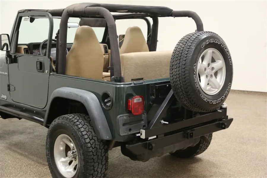 Rock Hard 4x4 Patriot Series Rear Bumper w/ Tire Carrier - Black