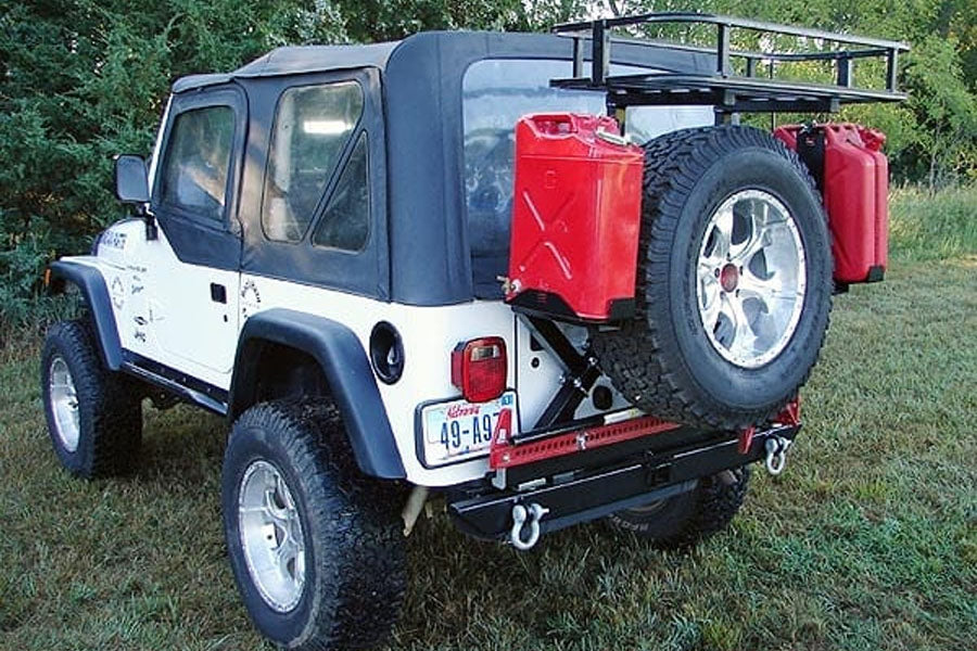 Rock Hard 4x4 Patriot Series Rear Bumper w/ Tire Carrier - Black