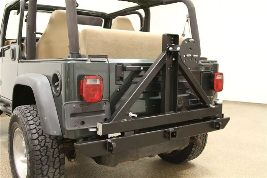 Rock Hard 4x4 Patriot Series Rear Bumper w/ Tire Carrier - Black