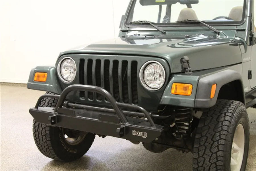 Rock Hard 4x4 Narrow Width Legendary Front Bumper w/ Straight Up Hoop & Tube Extensions