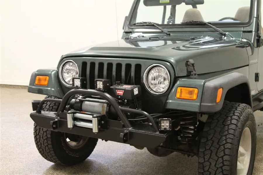Rock Hard 4x4 Narrow Width Legendary Front Bumper w/ Straight Up Hoop & Tube Extensions