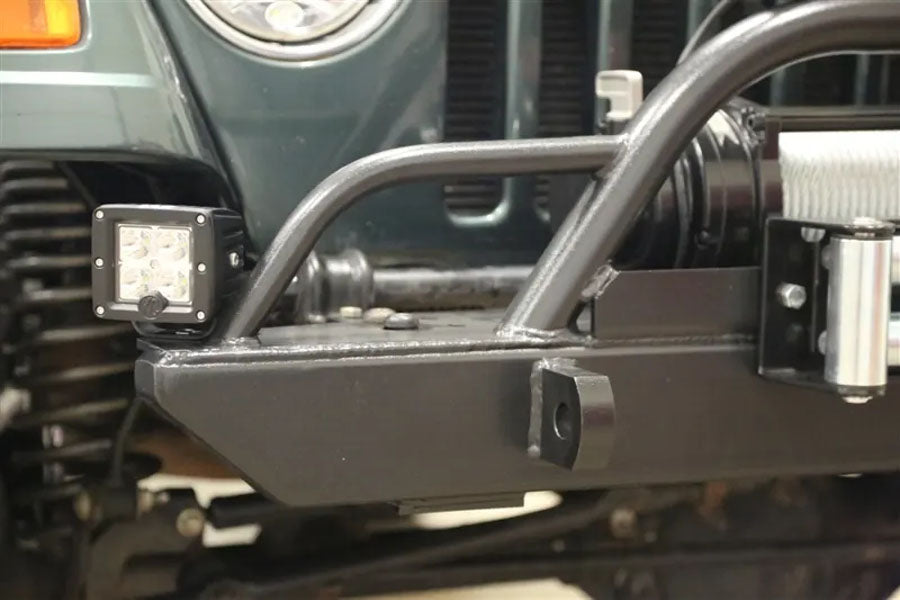 Rock Hard 4x4 Narrow Width Legendary Front Bumper w/ Straight Up Hoop & Tube Extensions
