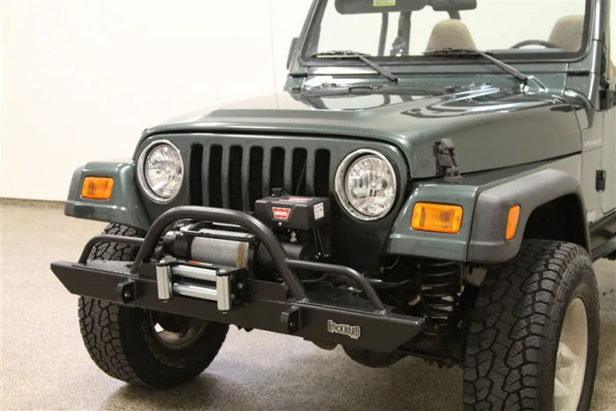 Rock Hard 4x4 Legendary Mid-Width Front Bumper Straight Hoop w/ Tube Extensions