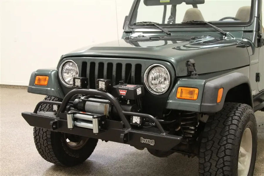 Rock Hard 4x4 Legendary Mid-Width Front Bumper Straight Hoop w/ Tube Extensions