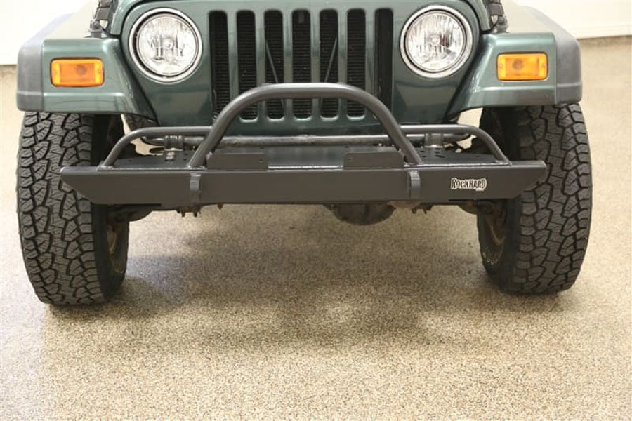 Rock Hard 4x4 Legendary Mid-Width Front Bumper Straight Hoop w/ Tube Extensions