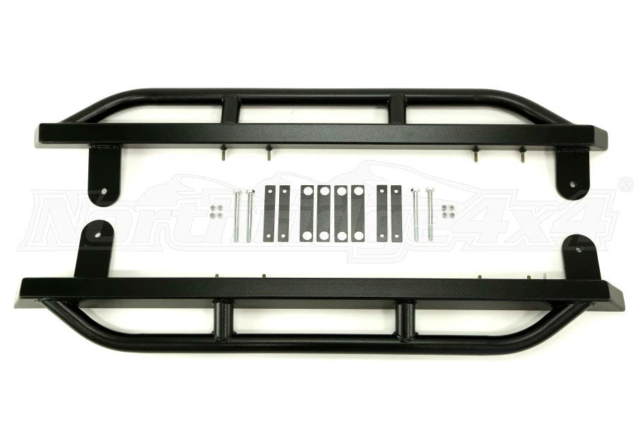 Rock Hard 4x4 Patriot Series Rocker Guards Tube Style - Angled Up
